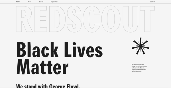 Big, bold and outlined typography on websites