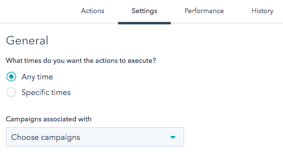 Workflow Settings General