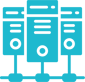 technology servers icon blue